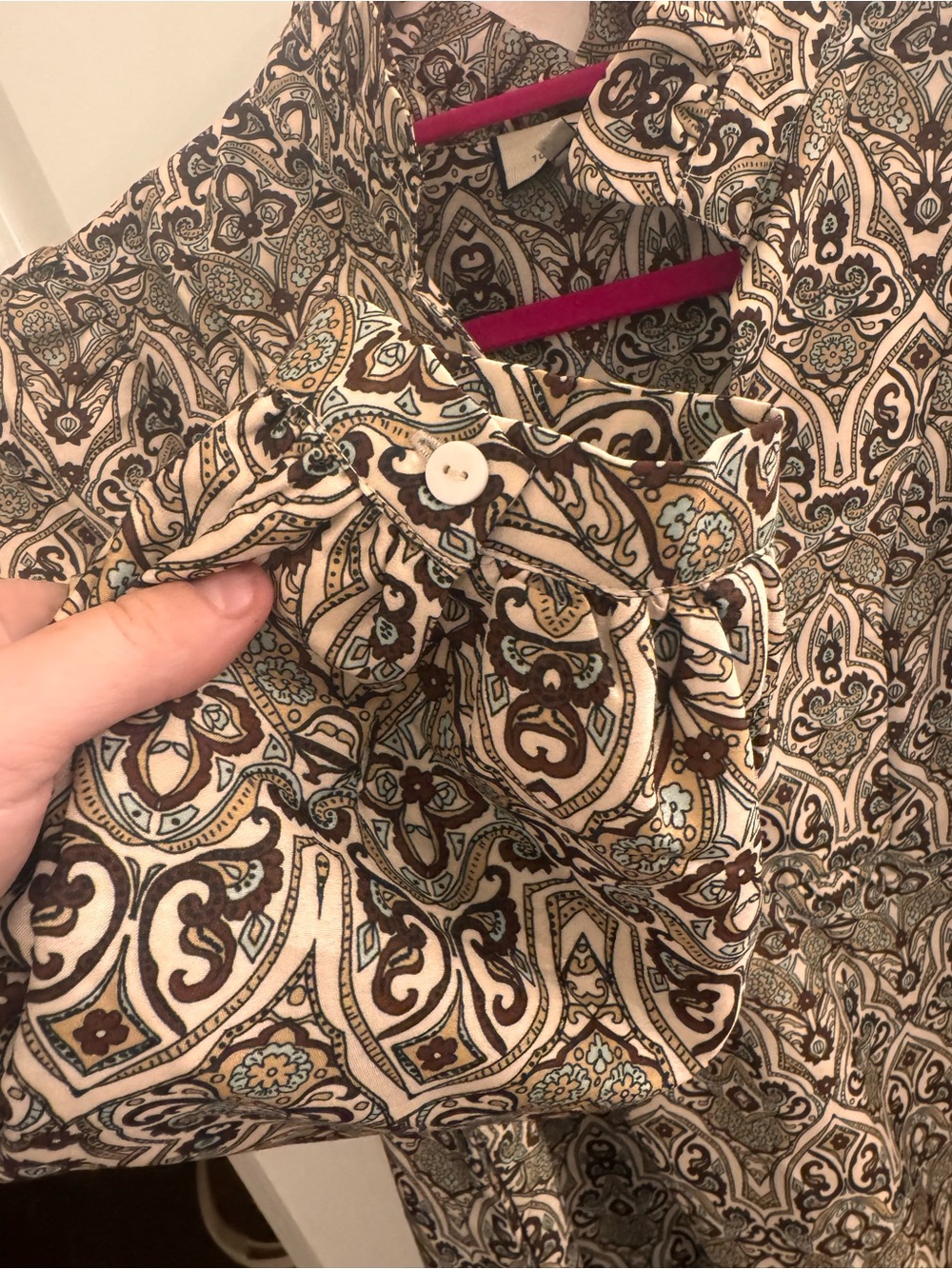 Tuckernuck Cream and Brown Patterned Peplum Tunic Dress - Picture 5 of 8